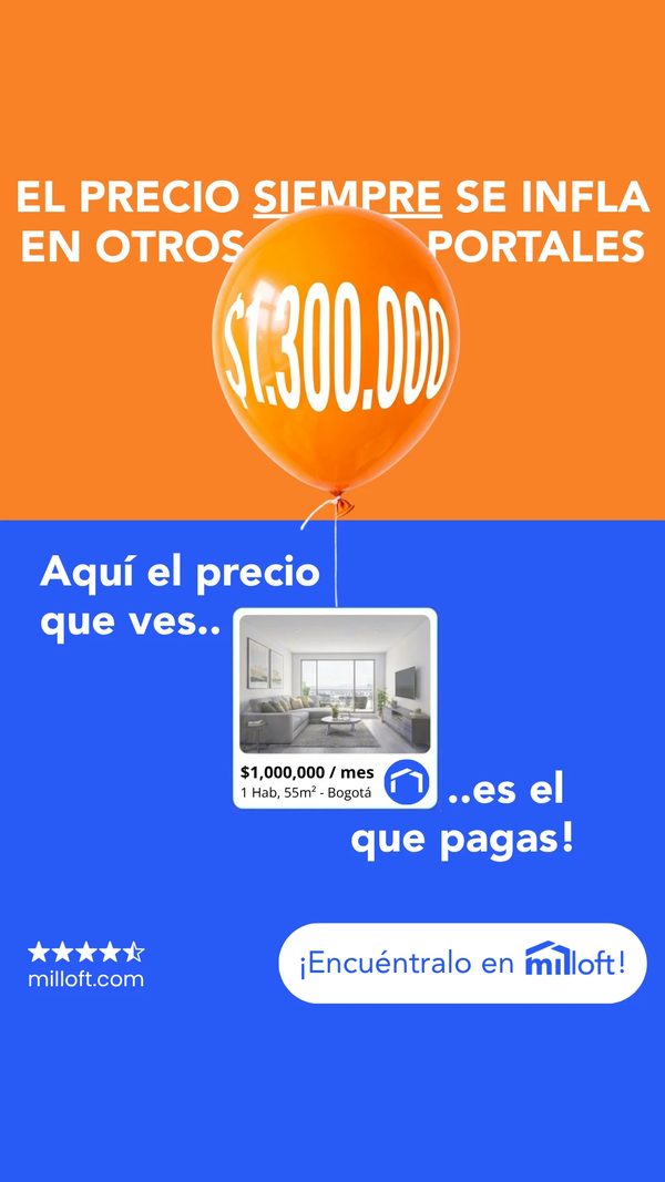 Milloft ad about rental prices inflating on other portals